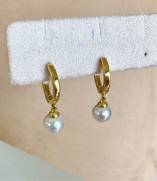 Pearl pendant hoop - REFB160