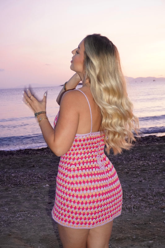 Colorful crochet dress