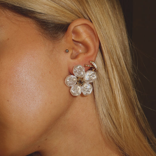 Pearl Flower Earrings - REFB065