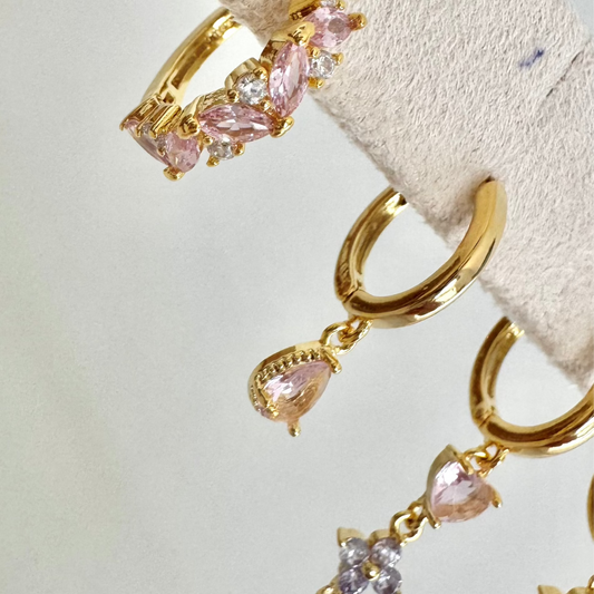 Pink stone pendant ring - REFB0148