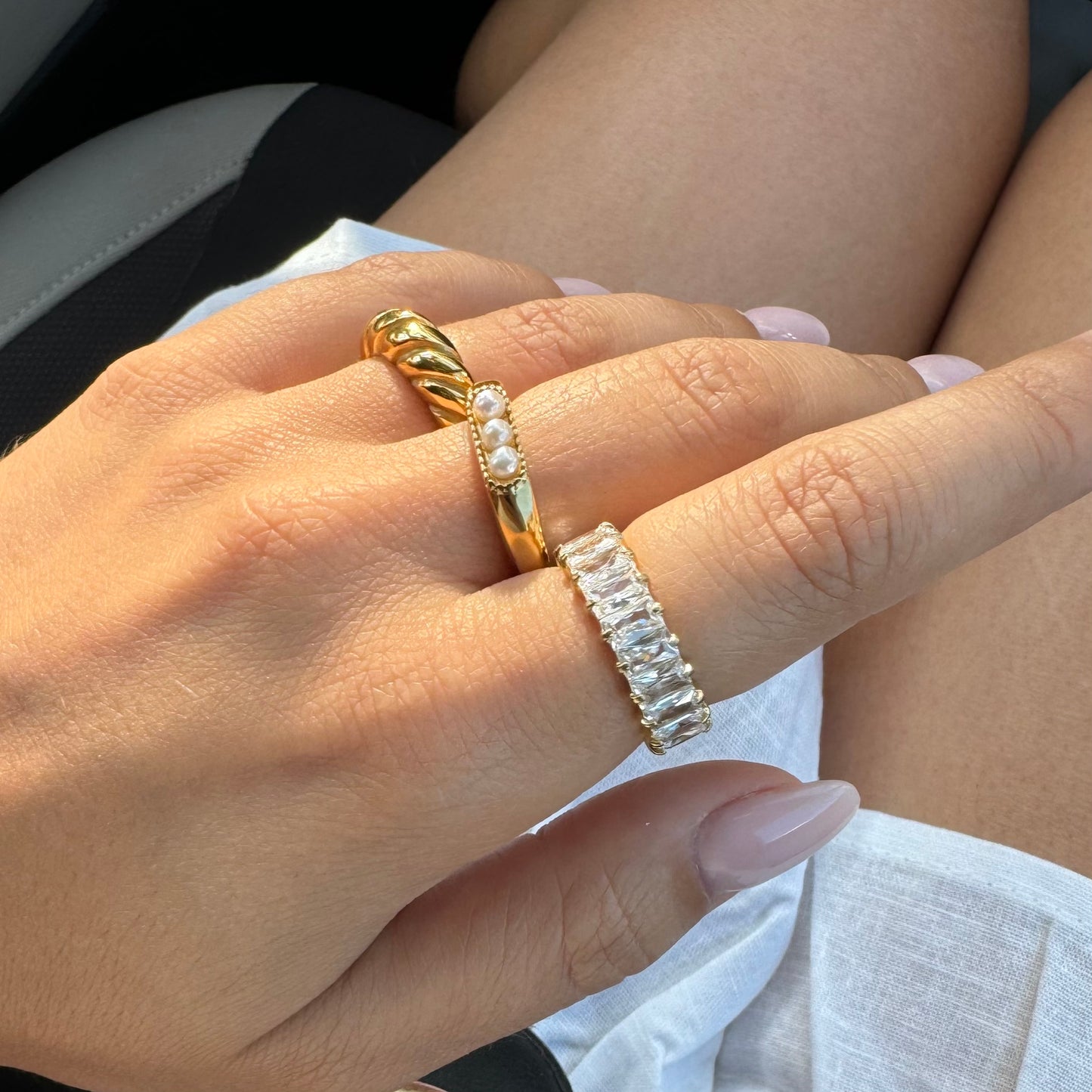 Ring with 3 pearls - REFA017