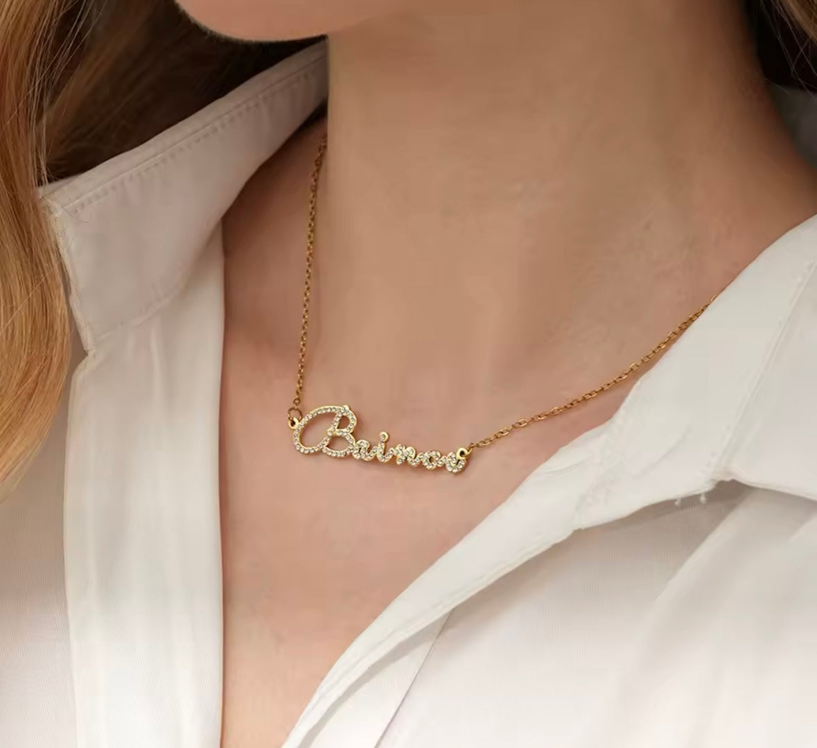 Personalized shiny letters necklace