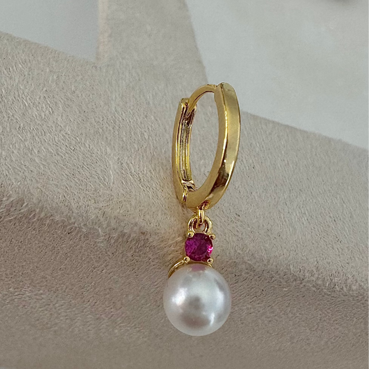 Pearl red pendant ring - REFB154
